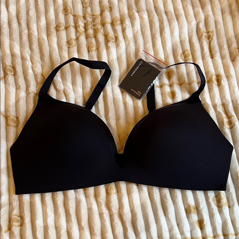 Underoutfit Style 1258 The Satin Grace Black Bra, XL